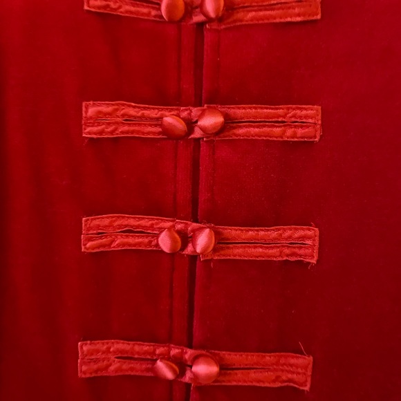 Red velvet midi dress - Picture 4 of 4